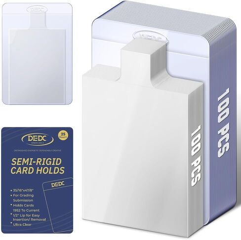 Dedc 200pcs Card Sleeves -100 حامل بطاقة شبه جامدة و 100 من الأكمام المتبعة ، مستلزمات شحن بطاقة التداول المثالية in Kuwait