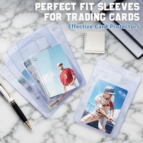 Dedc 200pcs Card Sleeves -100 حامل بطاقة شبه جامدة و 100 من الأكمام المتبعة ، مستلزمات شحن بطاقة التداول المثالية in Kuwait