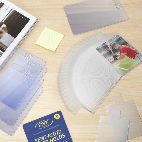 Dedc 200pcs Card Sleeves -100 حامل بطاقة شبه جامدة و 100 من الأكمام المتبعة ، مستلزمات شحن بطاقة التداول المثالية in Kuwait
