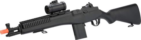 Evike Airsoft - US Socom Airsoft M14 بندقية كاملة الحجم لركوب الدراجات + نقطة حمراء + مصباح يدوي in Kuwait