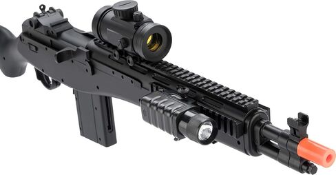 Evike Airsoft - US Socom Airsoft M14 بندقية كاملة الحجم لركوب الدراجات + نقطة حمراء + مصباح يدوي in Kuwait