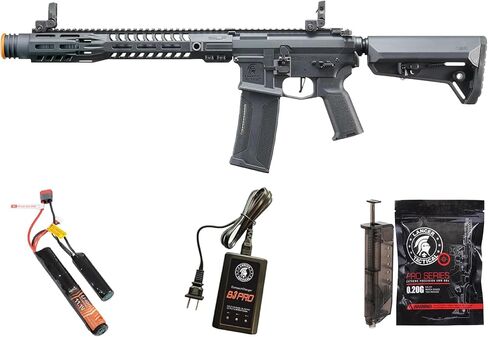 Lancer التكتيكية Gen 3 SLR SD AEG 13 بوصة بندقية Airsoft يمكن التحكم بها يسارًا/يمينًا مع واقي يد SLR مرخص (يشمل البطارية والشاحن) in Kuwait