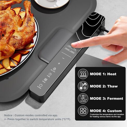 𝗡𝗲𝘄𝗲𝘀𝘁 Warming Mat for Food XXL 37"x15" Food Warming Mat 10s Fast Heating Pad with APP Control Electric Warming Tray for Parties Buffet 99h Timer Portable Countertop Food Warmer Christmas Gift in Saudi Arabia