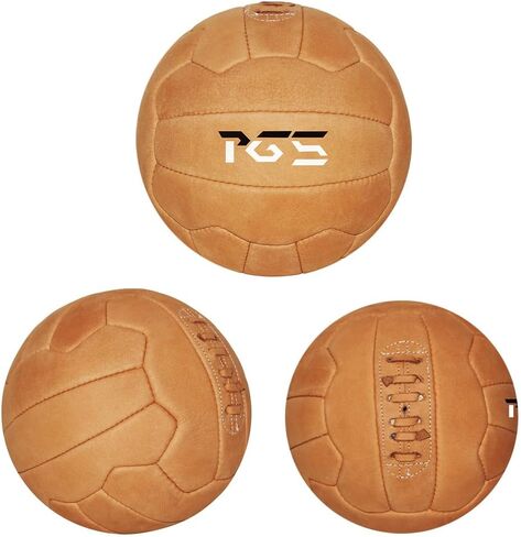 PGS Vintage Soccer Ball Antique Leather Football Size 5, Light Brown in Kuwait