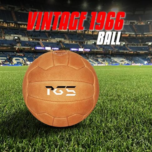 PGS Vintage Soccer Ball Antique Leather Football Size 5, Light Brown in Kuwait
