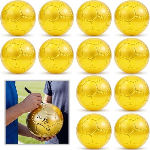 Gold Autograph Soccer Ball Set, 3/6/8/12 Pack with Air Pump for Trophies, Awards, Championship Party, Size 4 in Kuwait