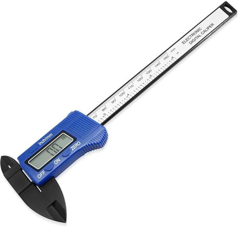 فرجار رقمي مركب من ألياف الكربون مقاس 6 إلى 7.9 بوصات من Powerbuilt، وقياسات دقيقة، وشاشة LCD سهلة القراءة، والهندسة، وأعمال النجارة، وأشغال المعادن - أزرق 647740M in Saudi Arabia