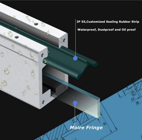 Slim Linear Scale 170mm (6'') 5um Optical Glass Encoder Sensor for DRO Tools Lathe Milling Bridgeport Knee Milling Drill Machine in Saudi Arabia
