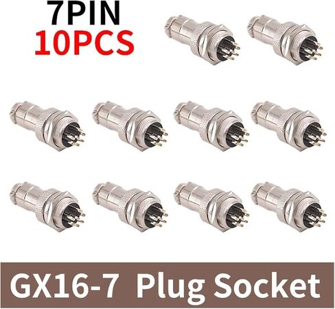 5/8 inch GX16 *10 circular connector 2 pins 3 pins 4 pins 5 pins 6 pins 7 pins 8 pins 9 pins 10 pins male and female diameter 16 mm L73 RS765 DF16 M16(7Pin10PCS) in Saudi Arabia