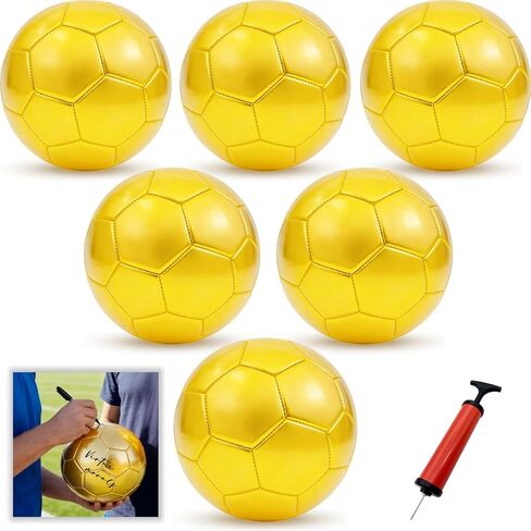 Gold Autograph Soccer Ball Set, 3/6/8/12 Pack with Air Pump for Trophies, Awards, Championship Party, Size 4 in Saudi Arabia