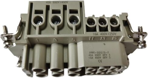 Rectangular Heavy Duty Connector HDC HWK-006-Pin 40/16A 690V/400V Plug in Saudi Arabia