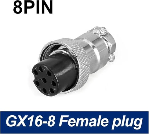 5/8 inch female male GX16 circular connector 2 pin 3 pin 4 pin 5 pin 6 pin 7 pin 8 pin 9 pin 10 pin diameter 16 mm L73 RS765 DF16 M16(8Pin Female plug) in Saudi Arabia