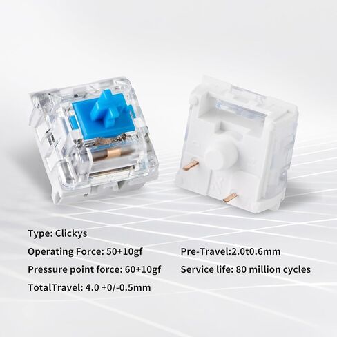ELUTENG 110 PCS Switch Replacement 3 PIN Mechanical Keyboard Switches, Clicky, Accurate Typing, Dustproof,Universal Replacement Parts for Office and Gaming (Blue) in Saudi Arabia
