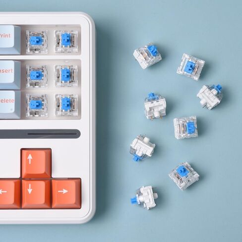 ELUTENG 110 PCS Switch Replacement 3 PIN Mechanical Keyboard Switches, Clicky, Accurate Typing, Dustproof,Universal Replacement Parts for Office and Gaming (Blue) in Saudi Arabia