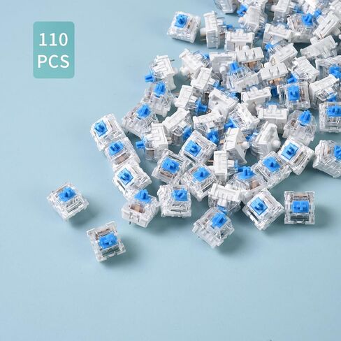 ELUTENG 110 PCS Switch Replacement 3 PIN Mechanical Keyboard Switches, Clicky, Accurate Typing, Dustproof,Universal Replacement Parts for Office and Gaming (Blue) in Saudi Arabia