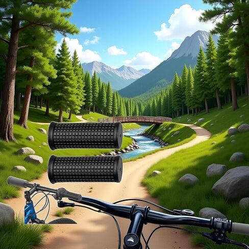1 Pair Black Anti Slip Bike Bicycle Short Handlebar Grips for Twising Shifter, Shockproof Anti Slip MTB Parts, Soft TPR Rubber Handlebars in Kuwait