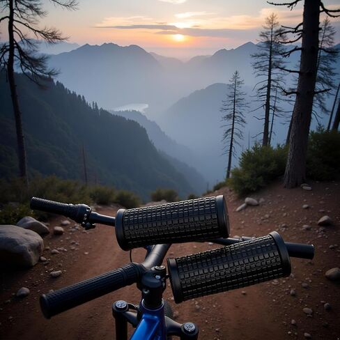 1 Pair Black Anti Slip Bike Bicycle Short Handlebar Grips for Twising Shifter, Shockproof Anti Slip MTB Parts, Soft TPR Rubber Handlebars in Kuwait