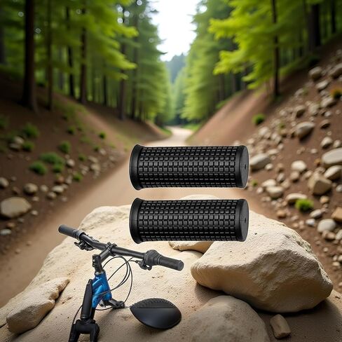 1 Pair Black Anti Slip Bike Bicycle Short Handlebar Grips for Twising Shifter, Shockproof Anti Slip MTB Parts, Soft TPR Rubber Handlebars in Kuwait