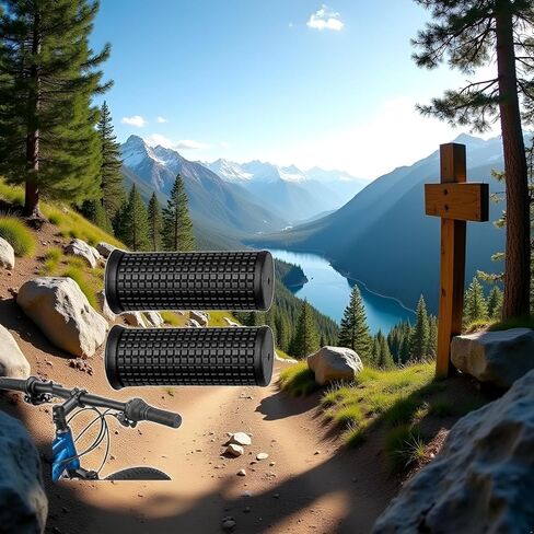 1 Pair Black Anti Slip Bike Bicycle Short Handlebar Grips for Twising Shifter, Shockproof Anti Slip MTB Parts, Soft TPR Rubber Handlebars in Kuwait