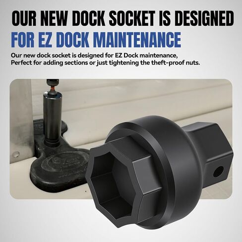 أداة القيادة - مقبس متوافق مع وصلات EZ Dock، تعمل مع سقاطة محرك مقاس 3/8 بوصة، أو جورب مقاس 19 ملم أو 3/4 بوصة in Kuwait