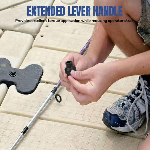 أداة القيادة - مقبس متوافق مع وصلات EZ Dock، تعمل مع سقاطة محرك مقاس 3/8 بوصة، أو جورب مقاس 19 ملم أو 3/4 بوصة in Kuwait