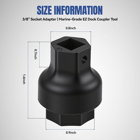 أداة القيادة - مقبس متوافق مع وصلات EZ Dock، تعمل مع سقاطة محرك مقاس 3/8 بوصة، أو جورب مقاس 19 ملم أو 3/4 بوصة in Kuwait