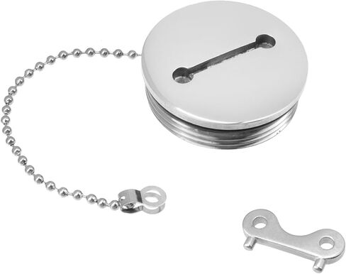 Boat Fuel Tank Cap, Marine Fuel Cover with Chain and Key, Stainless Stell Deck Fill Replacement Cap - 1.5"/38mm in Saudi Arabia