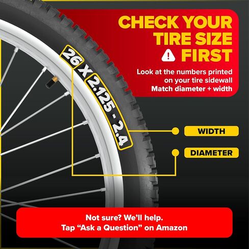 Ultraverse 26" Bike Inner Tubes 26 x 2.125-2.40 – Butyl Rubber Bicycle Tubes with Schrader Valve – Compatible with Mountain, Cruiser, City & Kids Bikes – Set of 2 in Kuwait