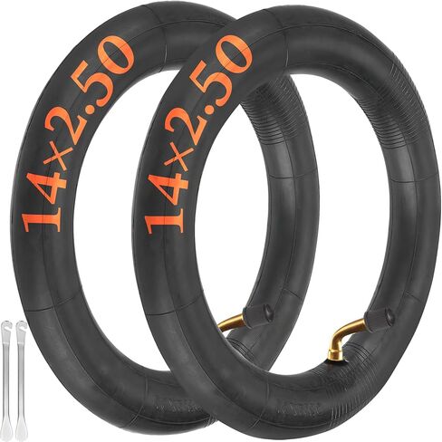 2-Pcs Heavy-Duty 14x2.50 Inner Tube with 2 Steel Tire Levers 14 Inch E-bikeTubes, with Schrader Valve Stem for Replacement Electric Scooters in Saudi Arabia
