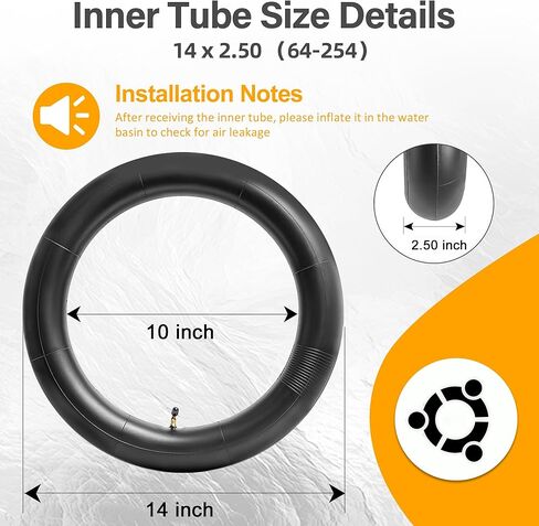 2-Pcs Heavy-Duty 14x2.50 Inner Tube with 2 Steel Tire Levers 14 Inch E-bikeTubes, with Schrader Valve Stem for Replacement Electric Scooters in Saudi Arabia