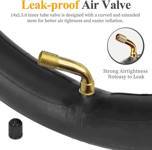 2-Pcs Heavy-Duty 14x2.50 Inner Tube with 2 Steel Tire Levers 14 Inch E-bikeTubes, with Schrader Valve Stem for Replacement Electric Scooters in Saudi Arabia