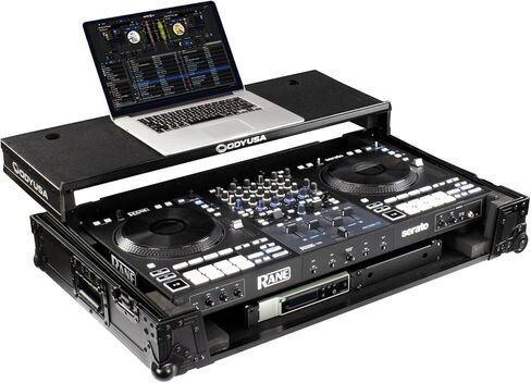 ODYSSEY FZGSRANE4W1BL Glide-style Flight Case for Rane Four with Wheels and 1U Rack - Black Label in Saudi Arabia
