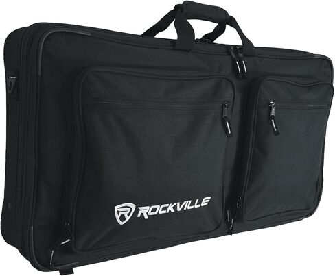 حقيبة ظهر مبطنة لوحدة التحكم DJ من Rockville DC27، تناسب وحدات تحكم مقاس 27 بوصة، هيكل مقاوم للماء، فواصل إسفنجية قابلة للتعديل، مقصورات متعددة، لمنسقي الأغاني ومنتجي الهواتف المحمولة in Kuwait