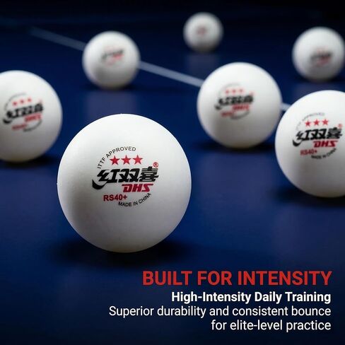 DHS Sports RS40 3 Star Table Tennis Ball - PCR Recycled Material, Elite Training Ball, ITTF Approved, Seamed 40mm+ Ball, 10 Balls Pack in Saudi Arabia