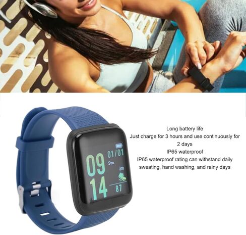 Yoidesu Smart Watch Fitness with Monitor Sleep, Sports Modes Activity Step Calorie Counter, IP65 for Andriod iOS Women Men (Blue) in Saudi Arabia