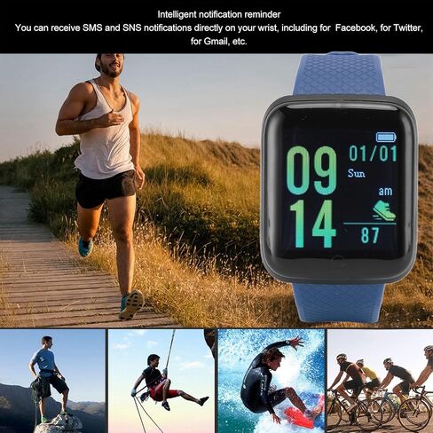 Yoidesu Smart Watch Fitness with Monitor Sleep, Sports Modes Activity Step Calorie Counter, IP65 for Andriod iOS Women Men (Blue) in Saudi Arabia