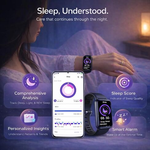 جهاز تعقب اللياقة البدنية LUNO Active X1، ساعة ذكية AMOLED مع أكسجين الدم، مراقب النوم، معدل ضربات القلب وضغط الدم على مدار الساعة طوال أيام الأسبوع، جهاز تعقب النشاط الصحي المقاوم للماء IP68 مع عداد خطوات السعرات الحرارية للنساء والرجال in Kuwait