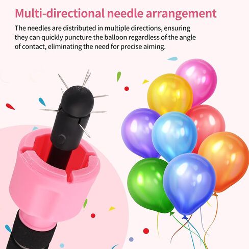 VIFUME Balloon Popper Tool with 360° Surround Tip, Telescopic Aluminum Rod (9–28.5 Inches), Adjustable Balloon Cleanup Stick with Safety Cap for Party & Event Decoration in Saudi Arabia