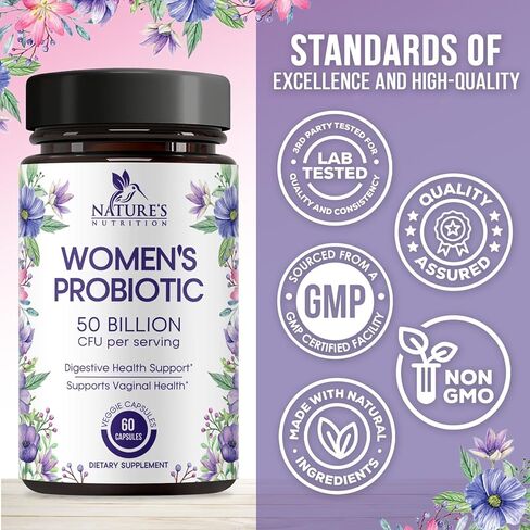 Probiotics for Women - 50 Billion CFU Per Serving - 16 Feminine Health Vag Strains - Prebiotic for Vaginal PH Balance, Urinary UT Health, Women's Probiotic - Shelf Stable - USA Bottled - 60 Capsules in Saudi Arabia