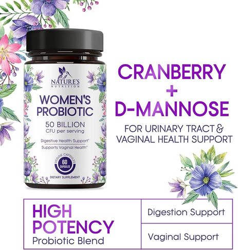 Probiotics for Women - 50 Billion CFU Per Serving - 16 Feminine Health Vag Strains - Prebiotic for Vaginal PH Balance, Urinary UT Health, Women's Probiotic - Shelf Stable - USA Bottled - 60 Capsules in Saudi Arabia