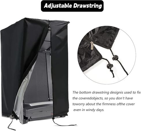 غطاء جهاز المشي مقاوم للماء للاستخدام في الهواء الطلق، مقاس 46 × 38 × 66 بوصة، معدات قابلة للطي لتمارين اللياقة البدنية والمنزل واقي من الشمس وأغطية تخزين متعددة الوظائف (أسود، 46 × 38 × 66 بوصة) in Kuwait