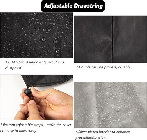 غطاء جهاز المشي مقاوم للماء للاستخدام في الهواء الطلق، مقاس 46 × 38 × 66 بوصة، معدات قابلة للطي لتمارين اللياقة البدنية والمنزل واقي من الشمس وأغطية تخزين متعددة الوظائف (أسود، 46 × 38 × 66 بوصة) in Kuwait