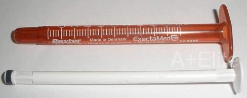 حقنة طبية سائلة عن طريق الفم من باكسا، 0.5 سم مكعب/0.5 مل 4/PK، موزع جرعة طبية كهرمان مع غطاء، خالية من اللاتكس من باكستر كومار in Kuwait