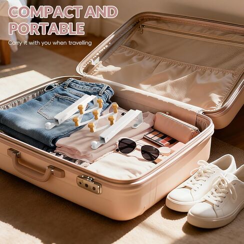 Over The Door Hanger for Laundry, Collapsible Over Door Hooks Foldable Clothes Drying Rack with 7 Hooks for Hanging Clothes, Door Hanger Organizer Towel Rack for Bedroom Dorm Bathroom Living Room in Kuwait