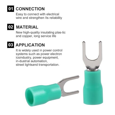 100Pcs 16-14AWG Insulated Terminals Ring Electrical Wire Crimp Connectors-Green in Saudi Arabia