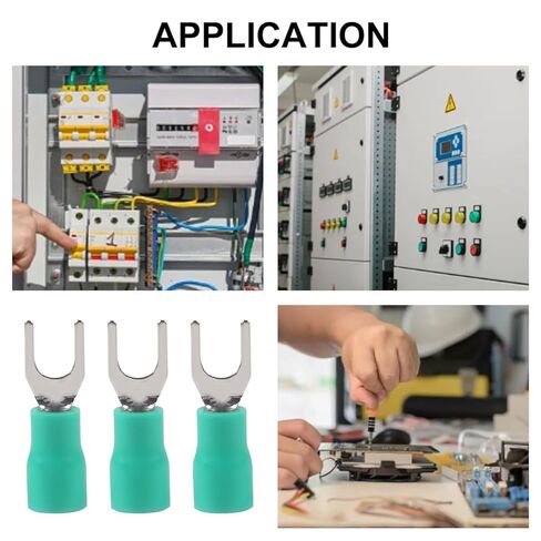 100Pcs 16-14AWG Insulated Terminals Ring Electrical Wire Crimp Connectors-Green in Saudi Arabia