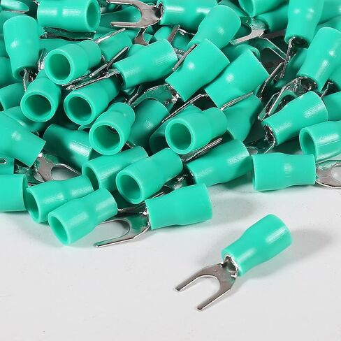100Pcs 16-14AWG Insulated Terminals Ring Electrical Wire Crimp Connectors-Green in Saudi Arabia