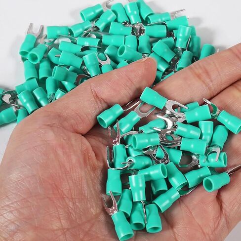 100Pcs 16-14AWG Insulated Terminals Ring Electrical Wire Crimp Connectors-Green in Saudi Arabia