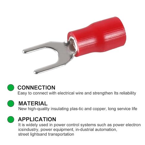 100Pcs 16-14AWG Insulated Terminals Ring Electrical Wire Crimp Connectors-Red in Saudi Arabia