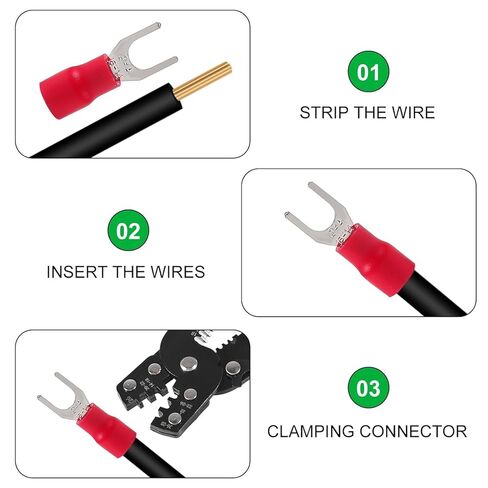 100Pcs 16-14AWG Insulated Terminals Ring Electrical Wire Crimp Connectors-Red in Saudi Arabia